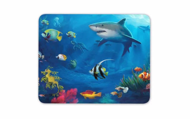 Underwater World Mouse Pad Mat - Shark Fish Diving Coral Computer PC Gift #8080