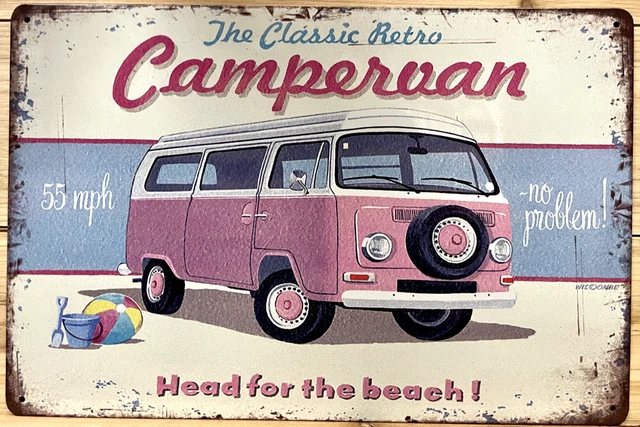 Bus VW Metal Wall SIgn 12" x 8"