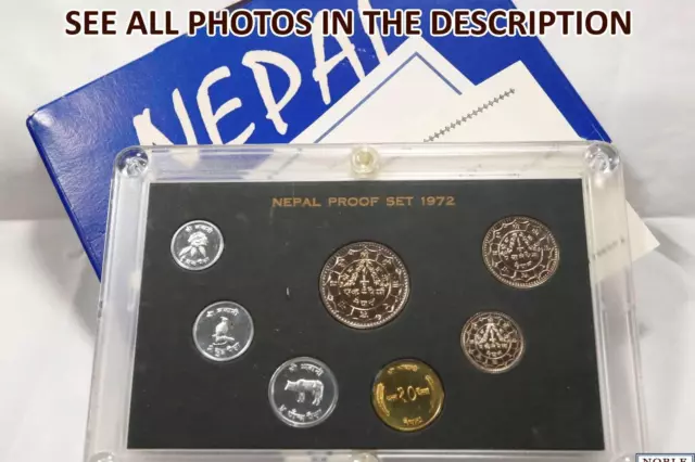 NobleSpirit No Reserve (JR) Pristine 1972 NEPAL 7pc GEM PROOF Set Certs