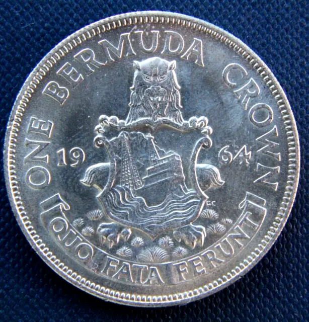 Bermuda One Crown Silver coin 1964,#5