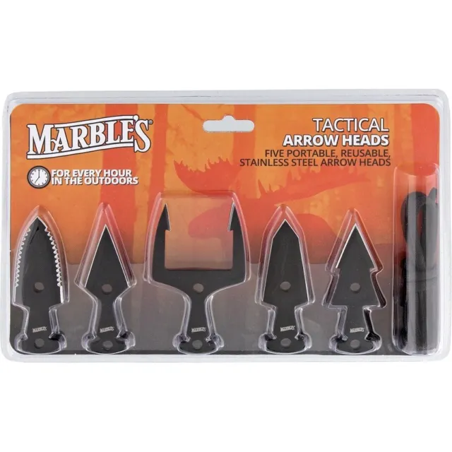 Marbles Tactical Arrowhead 5 Piece Set Black Finish Stainless Construction 377