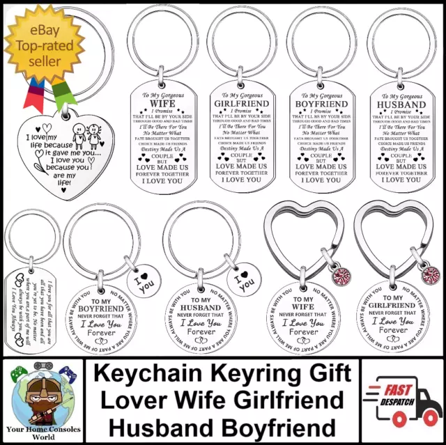 Keychain Keyring Gift Lover Wife Girlfriend Husband Boyfriend Son Valentine