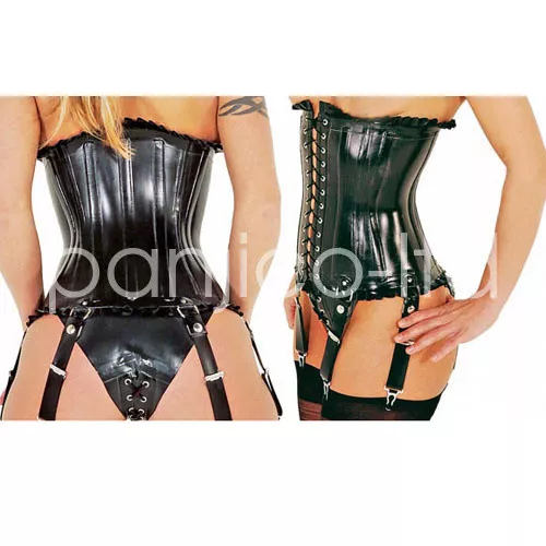 Latex Rubber Women Sexy Clip Waist Body Shaper Underbust Corset  XXS-XXL