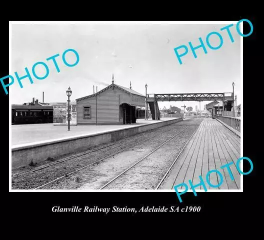OLD 8x6 HISTORIC SA PHOTO OF SAR RAILWAYS GLANVILLE RAILWAY STATION c1900