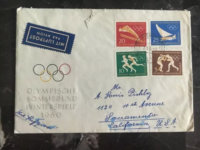 1960 Dresden East Germany DDR First Day Cover FDC Olympics Games