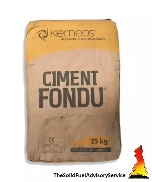 2 Bags Of Ciment Fondu 25Kg - Fire Cement - Kiln - Stove- Furnace- Pizza Oven