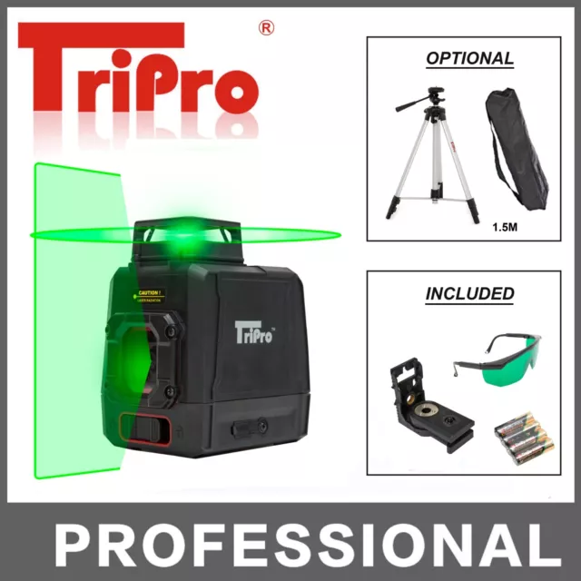 3D 1X 360° Plane 8 Line Self Auto Leveling Rotary Green Laser Beam Level Tripod