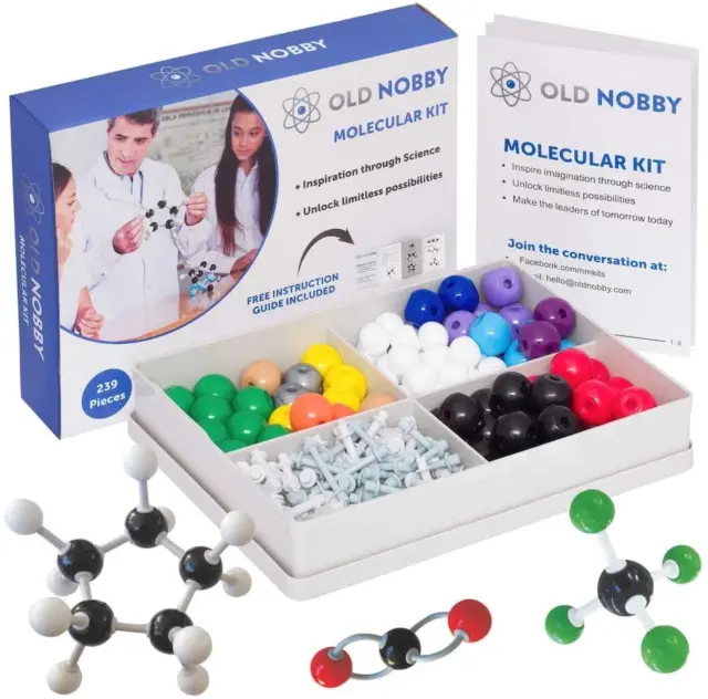 Organic Chemistry Model Kit (239 Pc) - Molecular Models Kit with Atoms, Bonds,