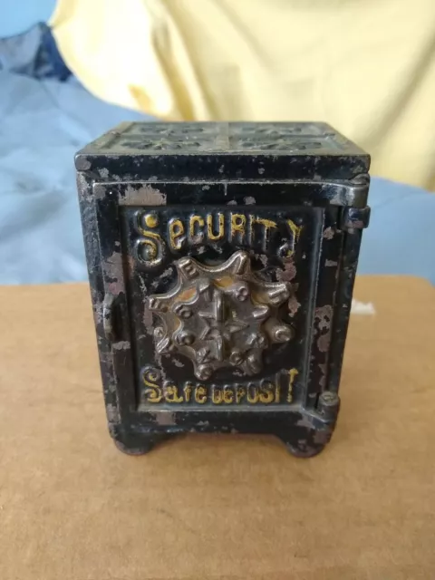 Security Safe Deposit Cast Iron Coin Bank ~ Kyser & Rex 1881-1887