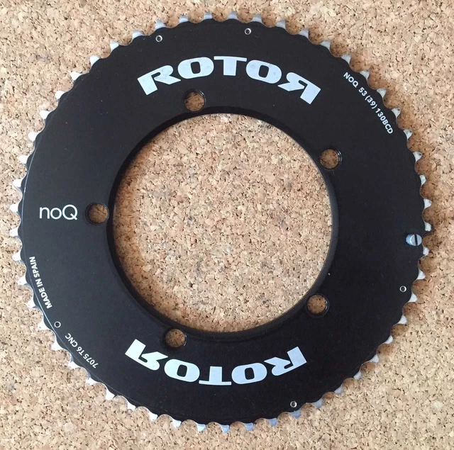 ROTOR NOQ 130 BCD Aero Outer 53T 5 Bolt Chainring Black (for 39