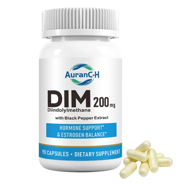 DIM 200MG & Black Pepper 25mg Premium Supplement | 90 Diindolylmethane ...