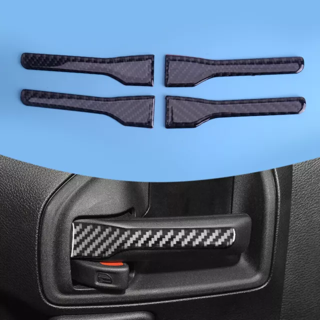 Carbon Fiber Interior Door Handle Cover Trim Fit For Jeep Wrangler JK 2011-2017