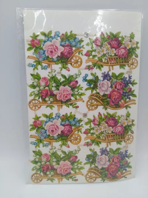 Trozos de carro de flores pastel vintage PZB ~ Alemania