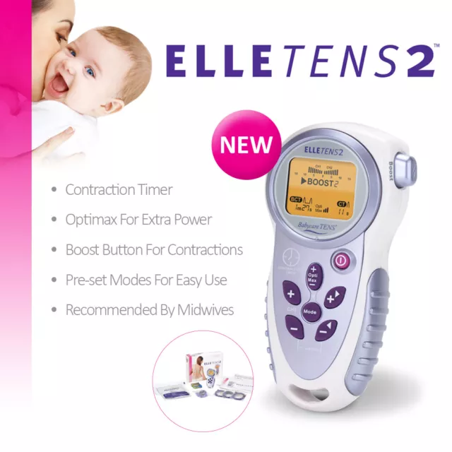 Elle TENS 2 - with Contraction Timer - Maternity TENS unit for labour & beyond