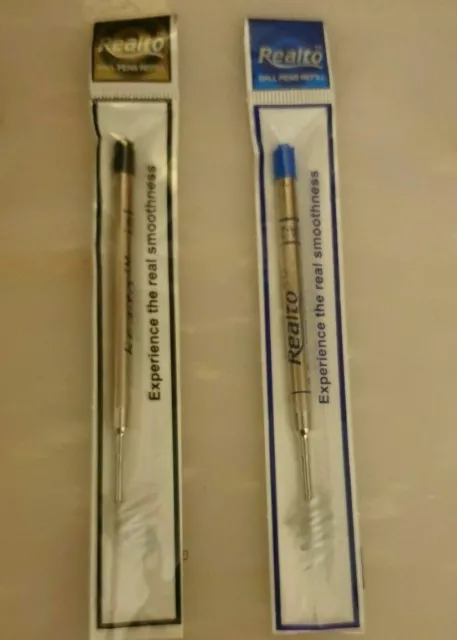 Black & Blue Parker or Cross Compatible Pen Refills Ballpoint Pens Medium, Fine