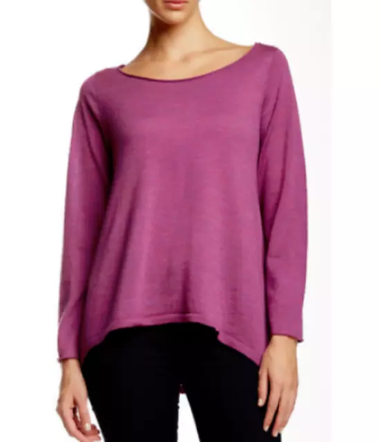 Eileen Fisher Ballet Neck Merino Wool Sweater Sweet Plum NWT $198