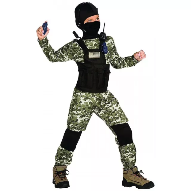 NAVY SEAL FORCES Special Ops Camo Military Hero Halloween Costume MD 8 ...