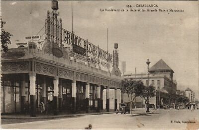 CPA AK Casablanca - Boulevard de la Gare - Bazars Marocains MAROC (1082687)