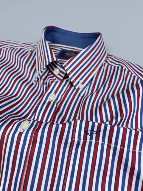 Camicia multicolore da uomo Paul & Shark Yachting a righe manica lunga tasca taglia 39