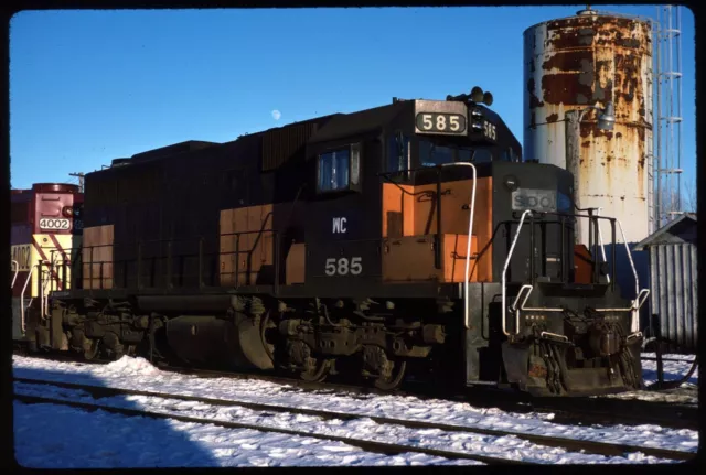 Original Rail Slide - WC Wisconsin Central 585 Neenah WI 1-2-1988