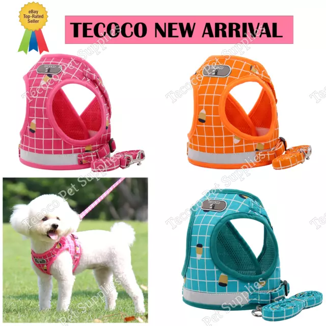 Tecoco Dog Cat Small Harness Lead Pet Puppy Reflective Breathable Soft Vest New