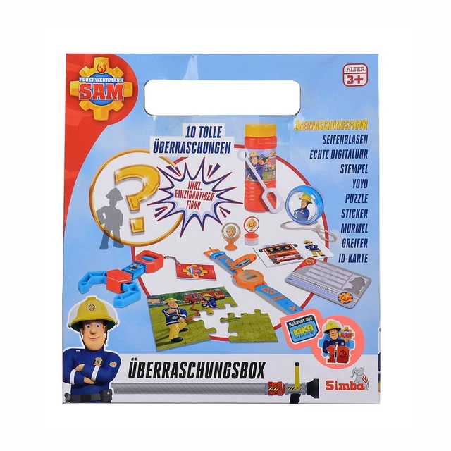 Sam Surprise Caja Set 10-teilig Sam el Bombero Infantil Cumpleaños