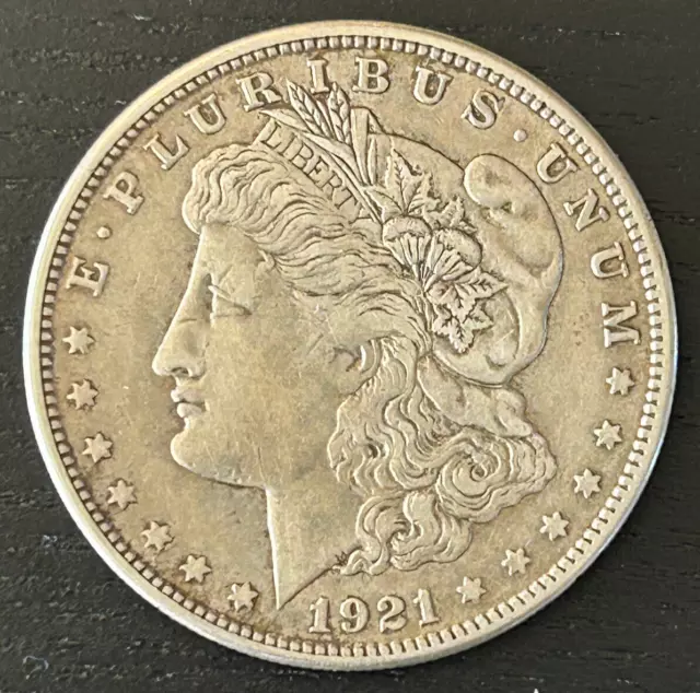 1921 S Morgan Silver Dollar: USA One Dollar: 1921-S Extremely Fine