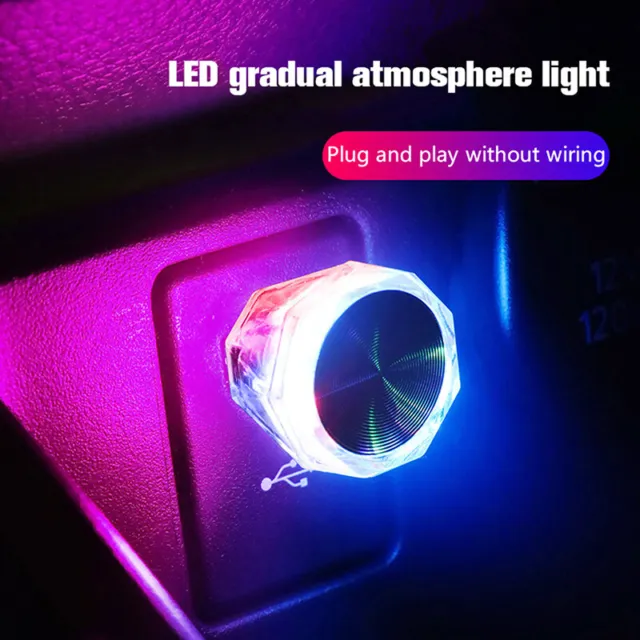 Car Cigarette Lighter USB Atmosphere Light LED Mini Colorful Night Light Wiring