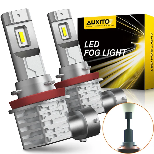 AUXITO H11 2X H8 Foglight LED Fog Driving Light Bulb Super Bright Canbus Fanless
