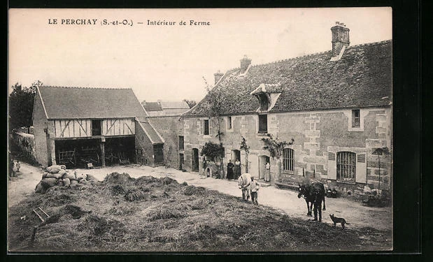 CPA Le Perchay, Interieur de Ferme