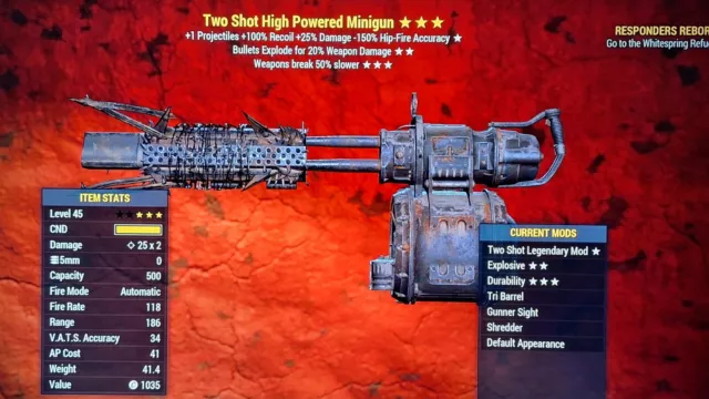 3* Two Shot Explosive Minigun (XBOX1/F76)