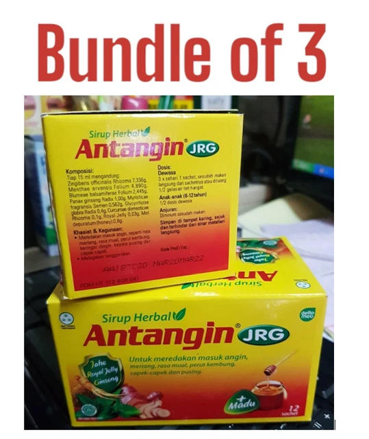 PACCHETTO DI 3 SCATOLE ANTANGIN JRG SCIROPPO DI ERBE 12 BUSTINE (15ml) -...