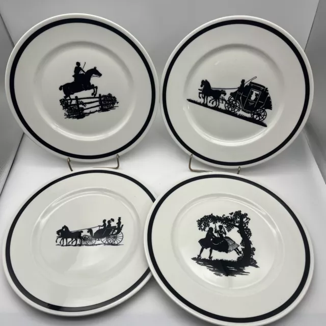Syracuse China Early American Silhouettes 10 1/2” OPCO Set Of 4 Plates Vintage
