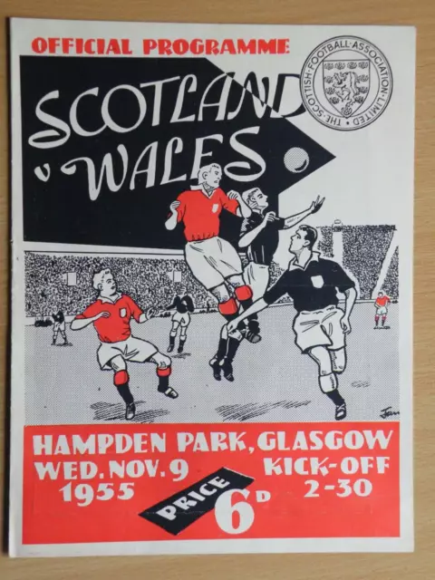 Scotland V Wales International Programme Hampden Park 9Th November 1955