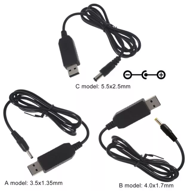 QC3.0 USB to 12V 18W 4.0x1.7mm Step Up Converter Cable Cord for WiFi Router LED