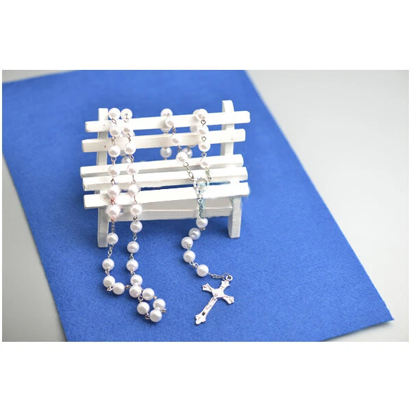 Rosario Da Uomo Croce Crocifisso In Acciaio E Medaglia Miracolosa Della Santa Vergine Maria - Foto 2