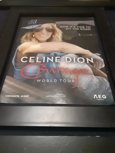 Celine Dion Courage World Tour Rare Original Promo Poster Ad Framed!