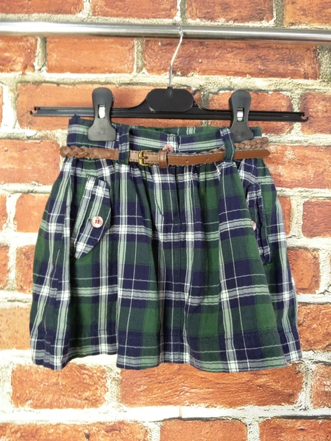 Pacchetto Gonna Jeans Ragazze Età 2-3 Anni River Island Next Set Denim Check 98Cm 3