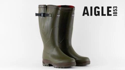 AIGLE PARCOURS Iso Khaki Neoprene Lined Natural Rubber