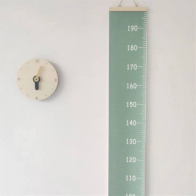 HEIGHT GROWTH CHART Ruler For Kids Wall Wood Frame Canvas Room ...