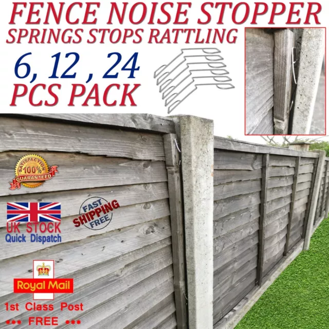 Fence Panel Grips Clips Stop Rattling 48 Pcs for 12 Fences Garden Wind Protector