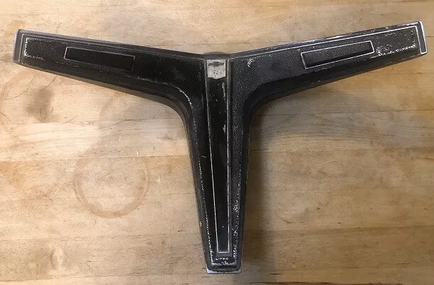 1968 Chevrolet Deluxe Black Steering Wheel 3 Spoke Horn Center