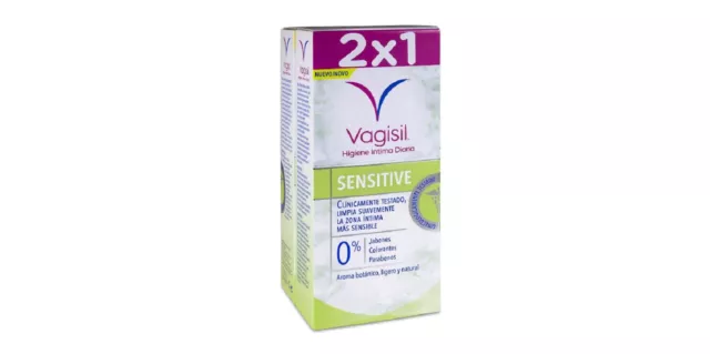 Zonas Intimas Limpieza Vagisil Higiene Íntima Diaria Sensitive 2x250ml.