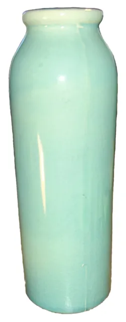 VINTAGE LUCKY BAMBOO CERAMIC Green Glazed Flower Vase