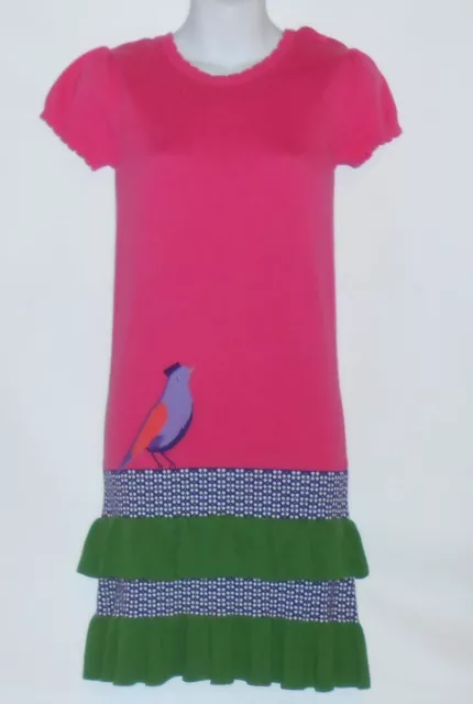 Gymboree Girls Short Sleeve Ruffle Hemline "Bird" Knit Sweater Dress 12 NWT
