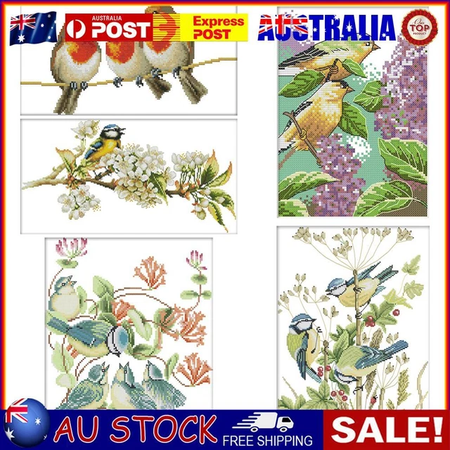 Home Decor DIY Cross Stitch Kits 14CT Stamped Cute Bird Embroidery Art Canvas