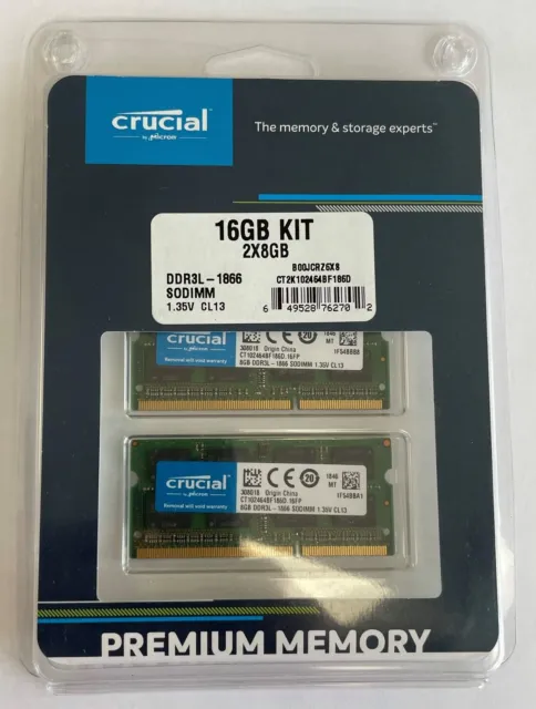 Crucial 4GB 8GB DDR3L 1333 1600 1866 MHz PC3L 204Pin 1.35V SO-DIMM Laptop  Memory
