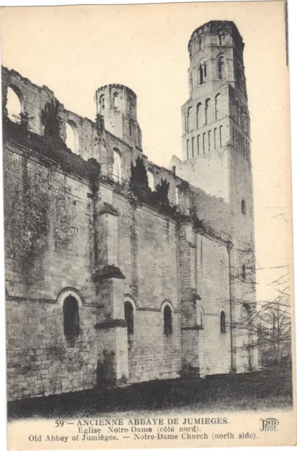 76 - cpa - L'ancienne abbaye de JUMIEGES - L'église Notre Dame