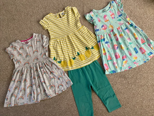 TU and F&F Girls Summer Dress and Leggings Bundle 4-5 Years