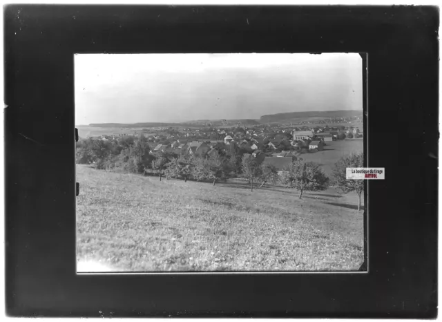 13x18cm Country Village Positive Antique Photo Glass Plate